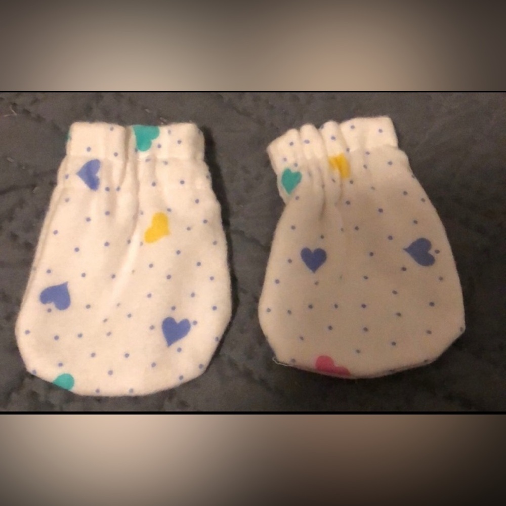 Heart Patterned Baby Mittens